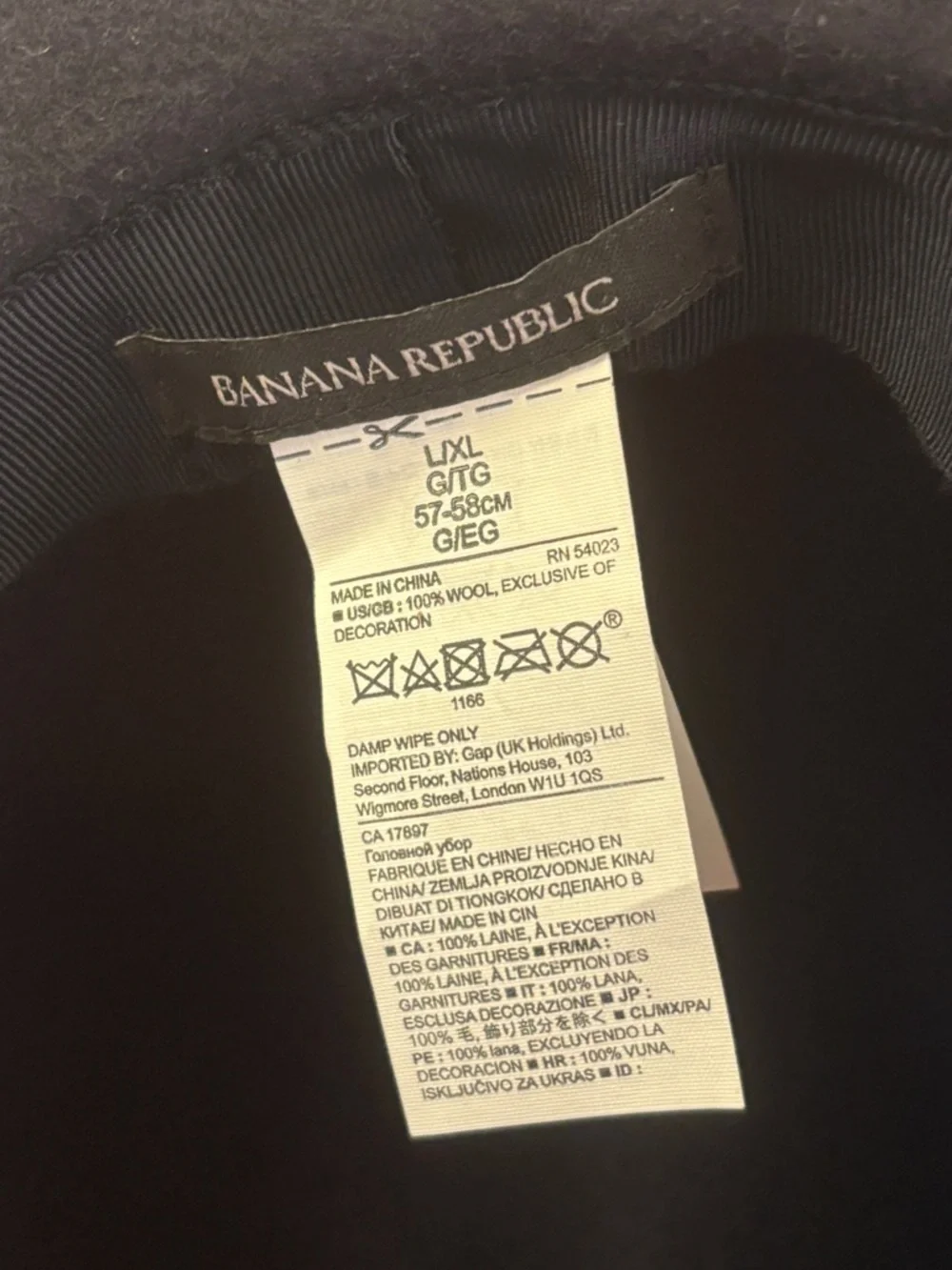Banana Republic Frayed Ribbon Wool Fedora Hat